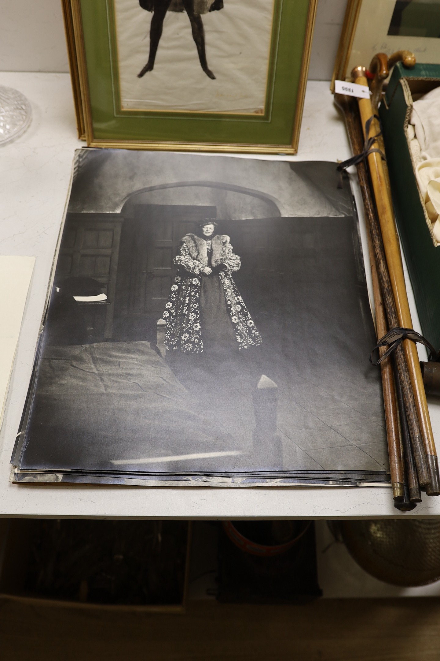Margaret Furse, four pencil and watercolour costume designs, together with eight black and white photographs of Universal Pictures film, Mary, Queen of Scots, watercolours 39 x 27cm, photographs 61 x 50cm